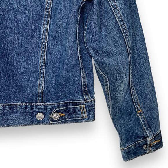 Vintage Levi's Women's Trucker Jacket Blue Denim Button Y2K Jean Size Medium USA - Picture 6 of 10